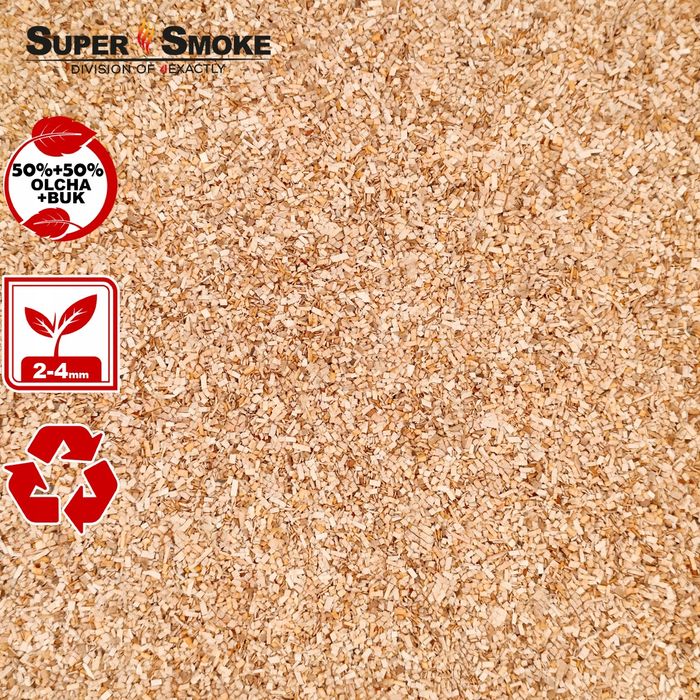 Zrębki Wędzarnicze Super Smoke OLCHA+BUK KL-02 (1-3mm) Borniak 65L