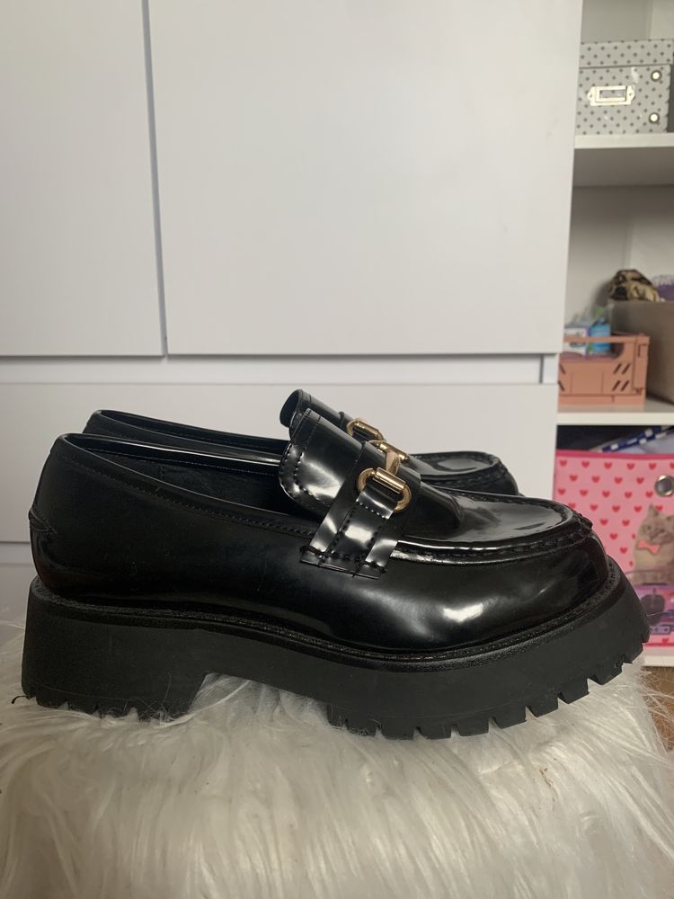 Mokasyny loafersy czarne asos