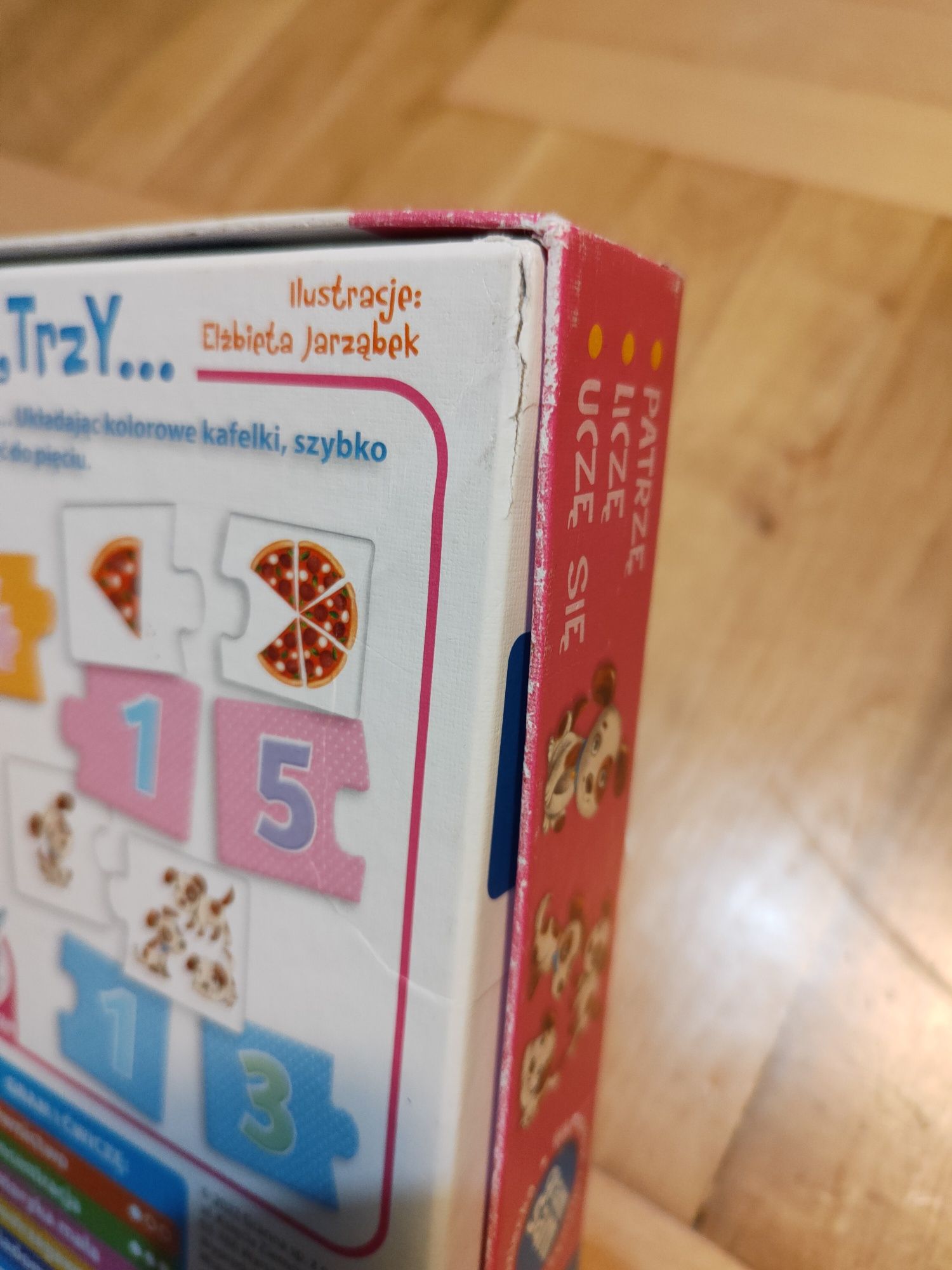 Puzzle dwuelementowe Puzlino "Raz, Dwa, Trzy" do nauki liczenie