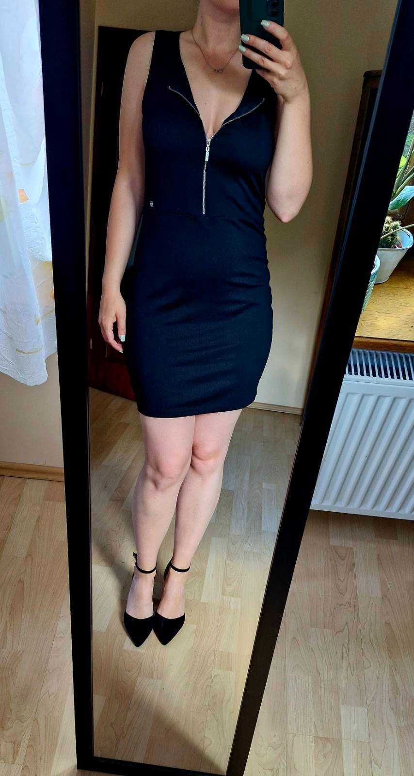 sukienka mini mała czarna L