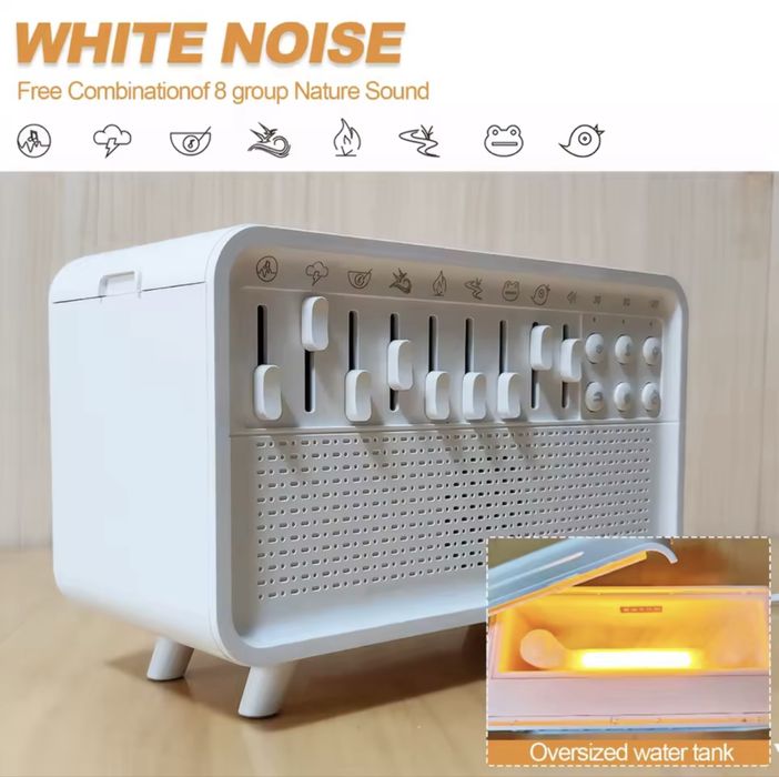 Máquina de Ruído Branco com Difusor e Luz Noturna
