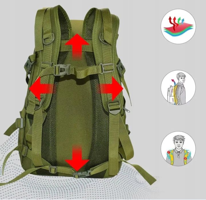Plecak turystyczny trekkingowy 55L miejski taktyczny wojskowy wędkarsk