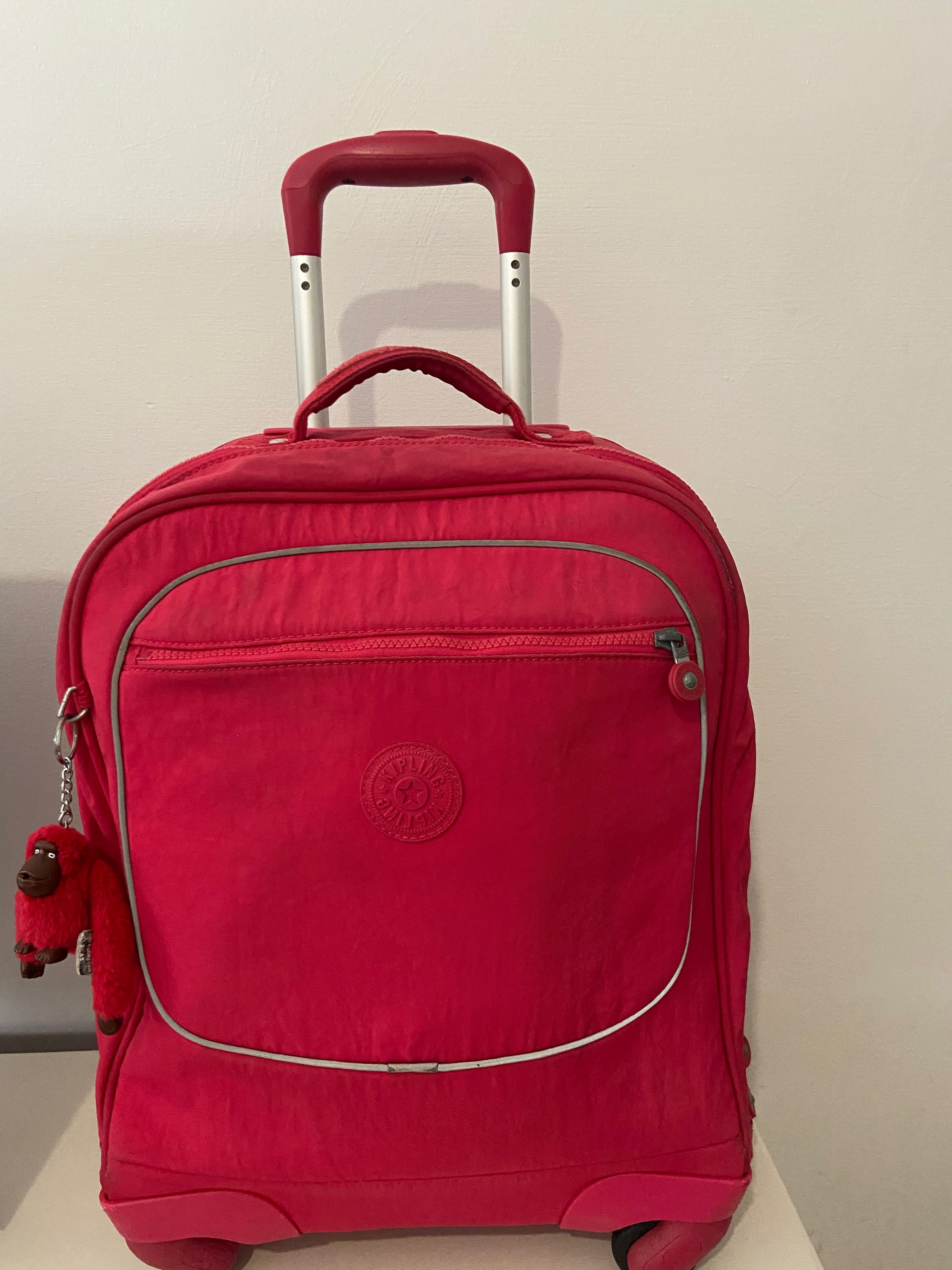 Mochila Kipling Pink com rodinhas