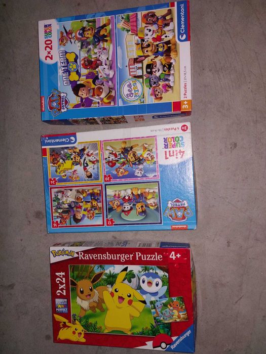 Puzzles criança - Patrulha pata e Pokémon