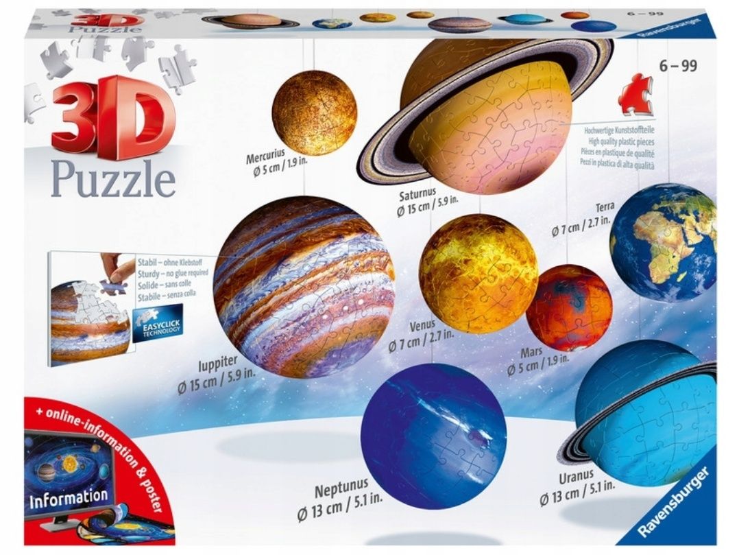 Puzzle 3D Planety ravensburger