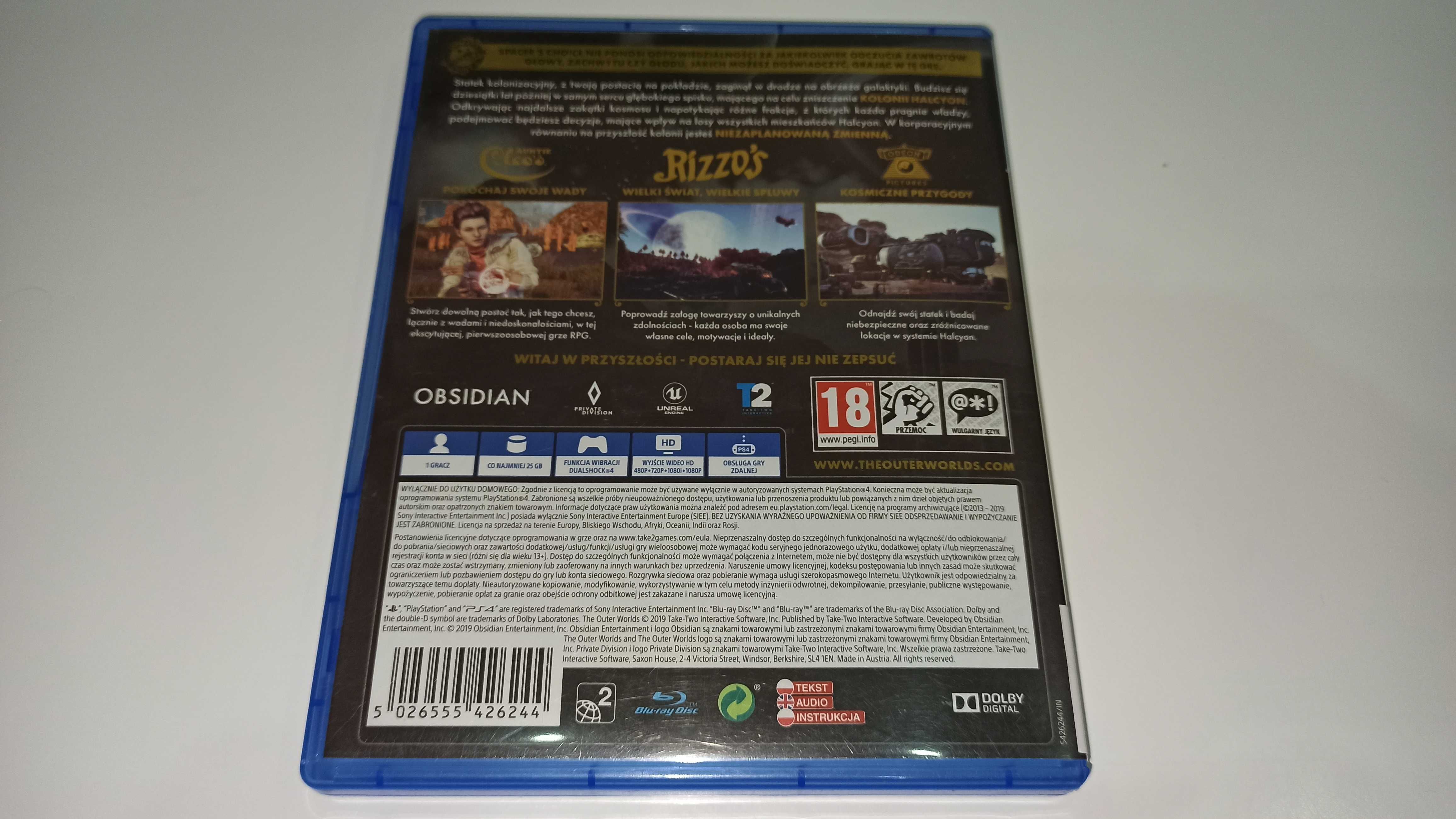 ps4 OUTER WORLDS po polsku, RPG jak fallout, polska okładka