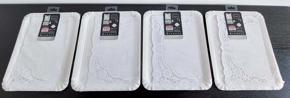 Conjunto de Bandejas rectangulares de cartão (NOVOS E SELADOS)