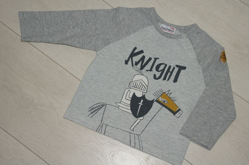 Szara bluzeczka bluzka Coccodrillo 80 do kompletu IDEALNA