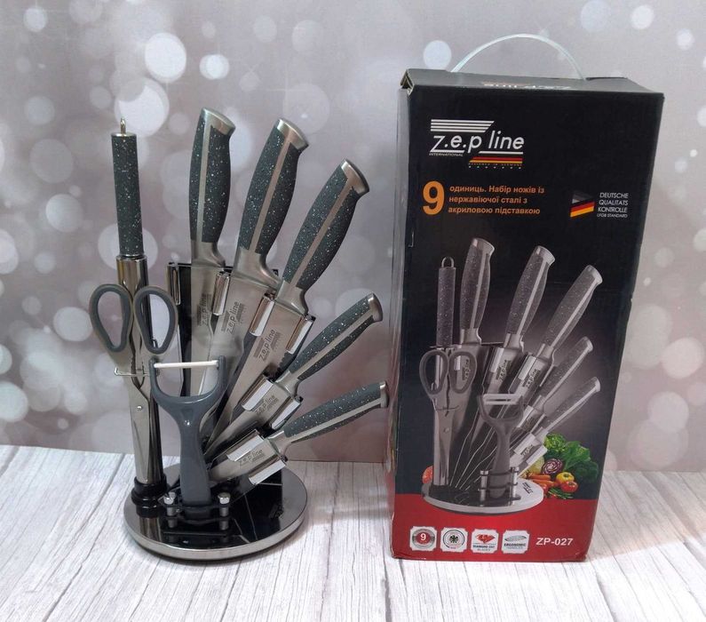 Універсальний набір ножів Zepline з підставкою 8 предметів
