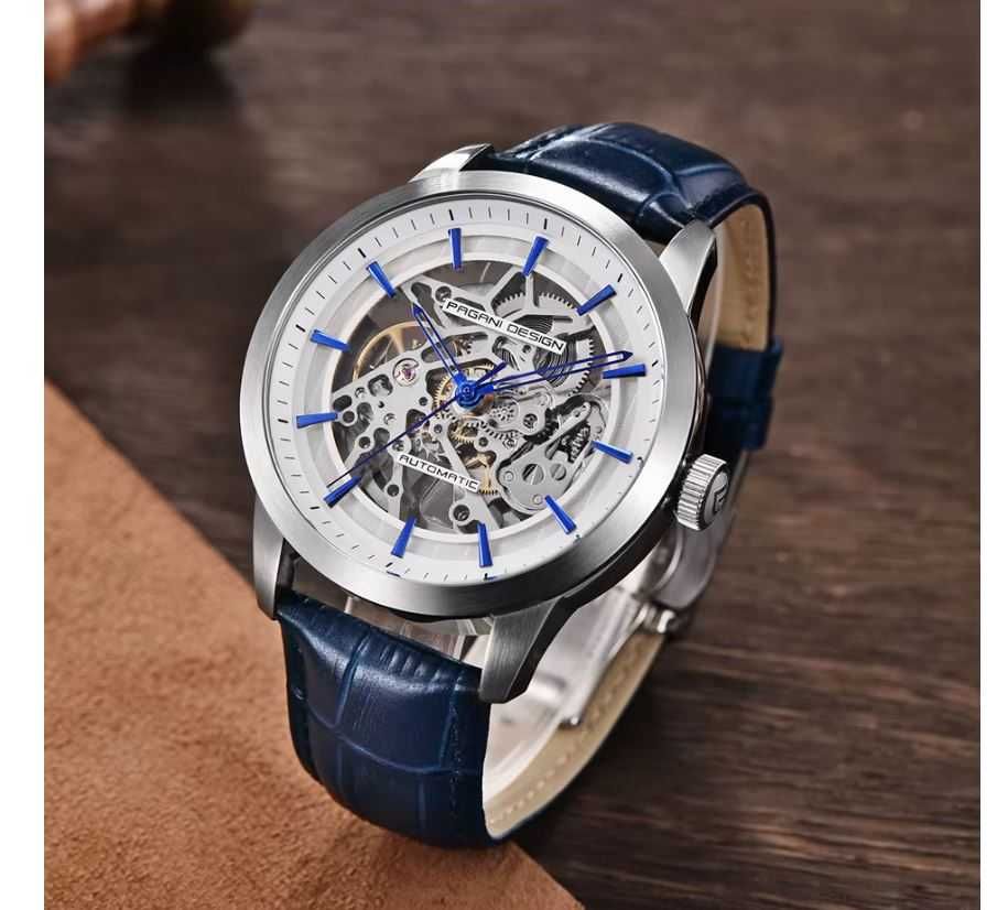 ZEGAREK PAGANI DESIGN PD-1638 BL skeleton automatic 3ATM gw24 + box
