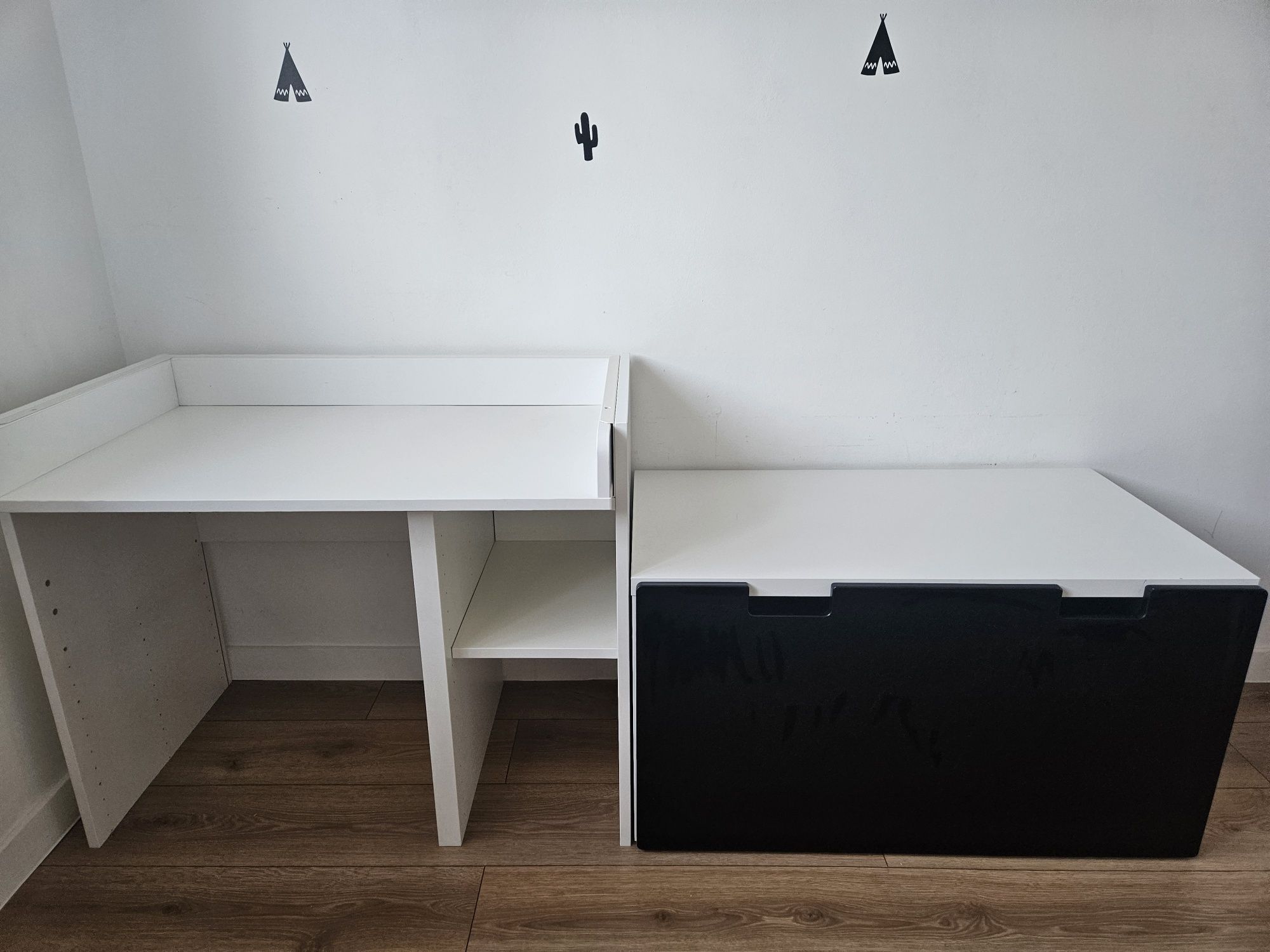 Ikea stuva - biurko i skrzynia. Zestaw dla przedszkolaka
