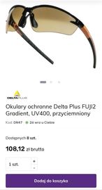 Okulary sportowe ochronne DeltaPlus Fuji 2 UV400