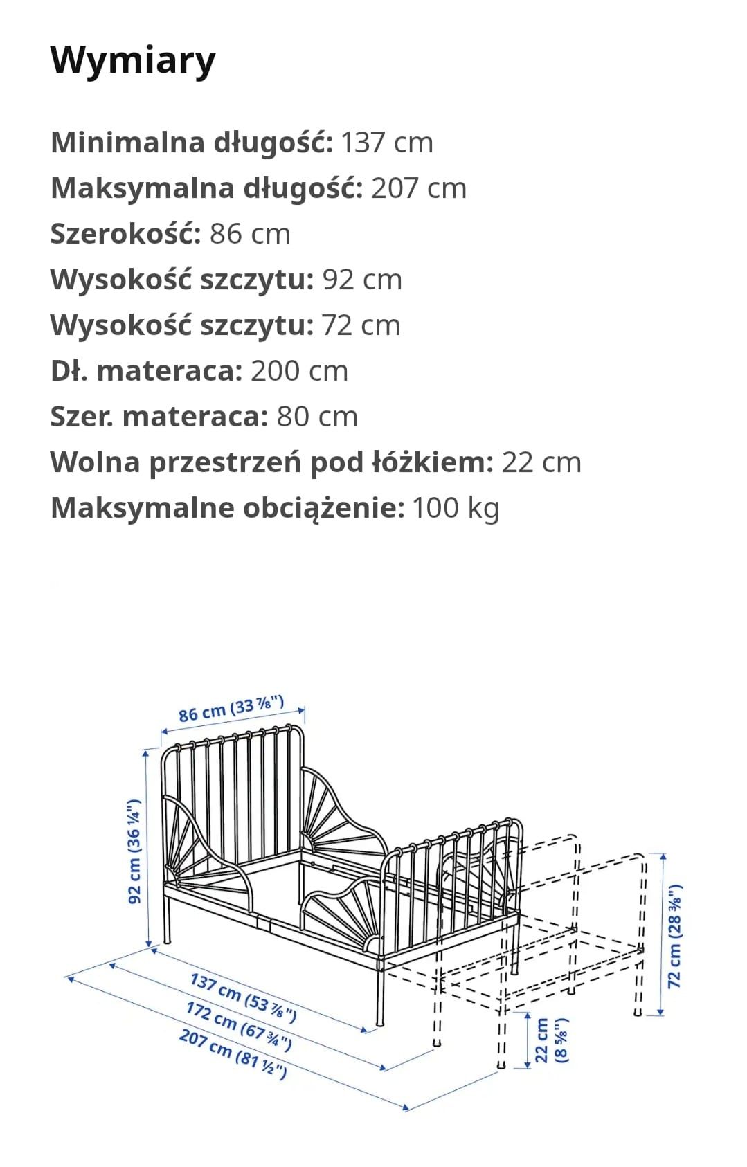 Łóżko dziece Minnen IKEA