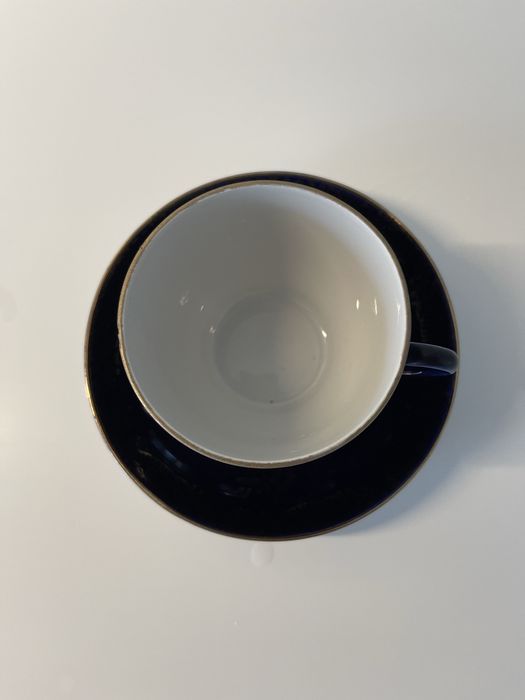 Чашка пара ,(ЛФЗ) коллекционная с празднич надписью 8-марта сост идеал