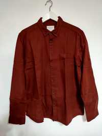 Camisa para Homem - Bordeaux com padrão C&A ou Vermelho-tijolo Primark
