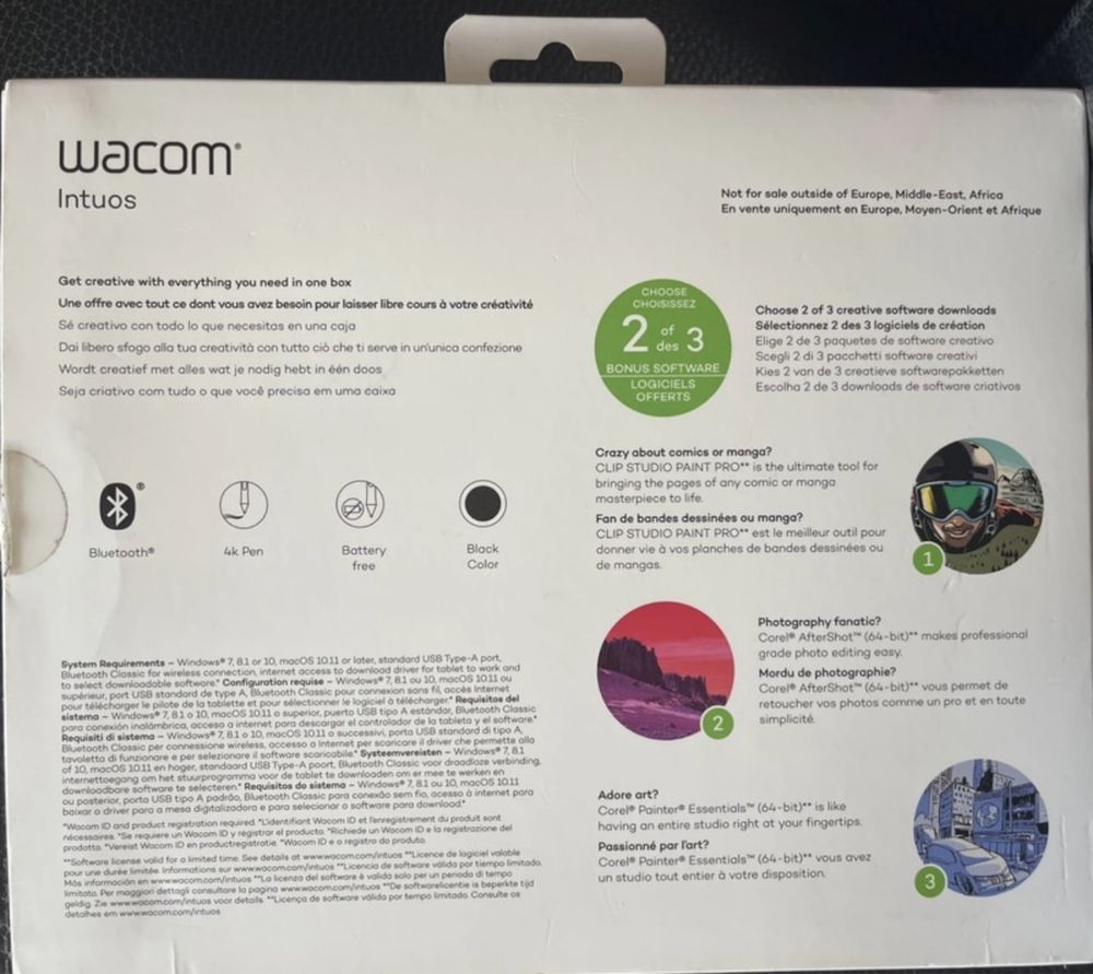Mesa Digitalizadora Wacom Intuos CTL-4100K-S- Preto