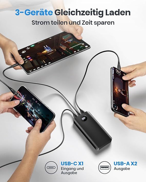 power bank 20000 mah 22,5 w z wyświetlaczem led vv