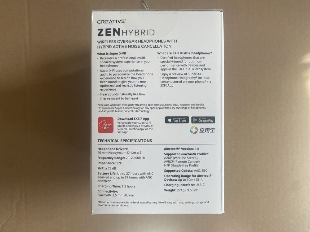 Nowe Słuchawki nauszne Creative Zen Hybrid Czarne