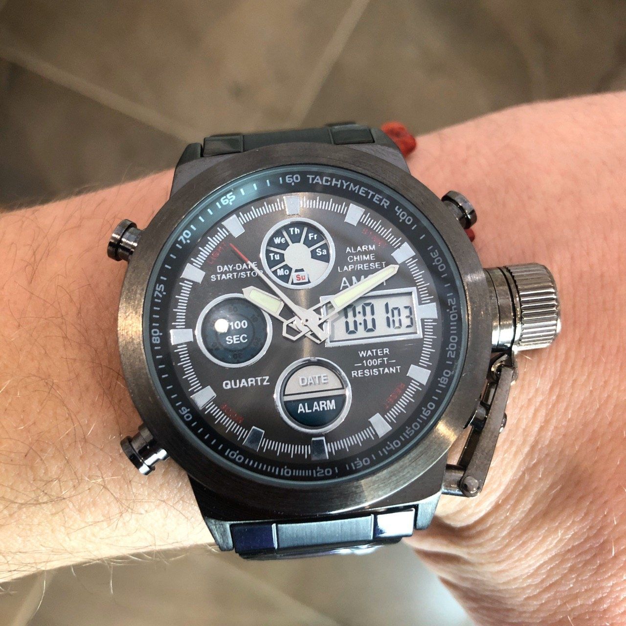 Оригинальные мужские наручные часы AMST 3003M All Black Metall