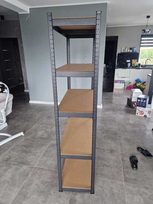 NOWY Regał Metalowy Magazynowy Loft Czarny Warsztatowy Garażowy 180 cm