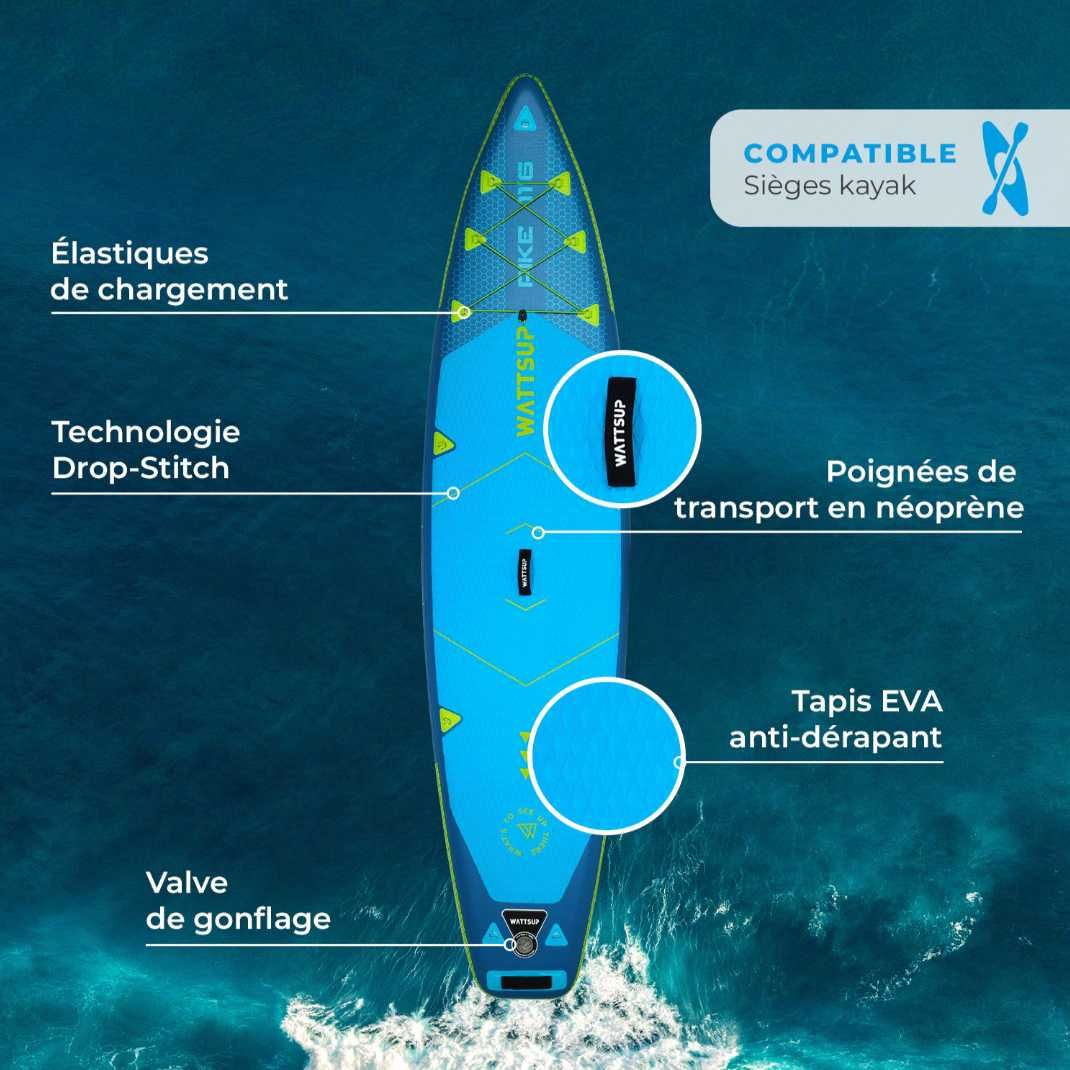 SUP - Stand-Up Paddle WattSUP Pike 11'6" inflável.