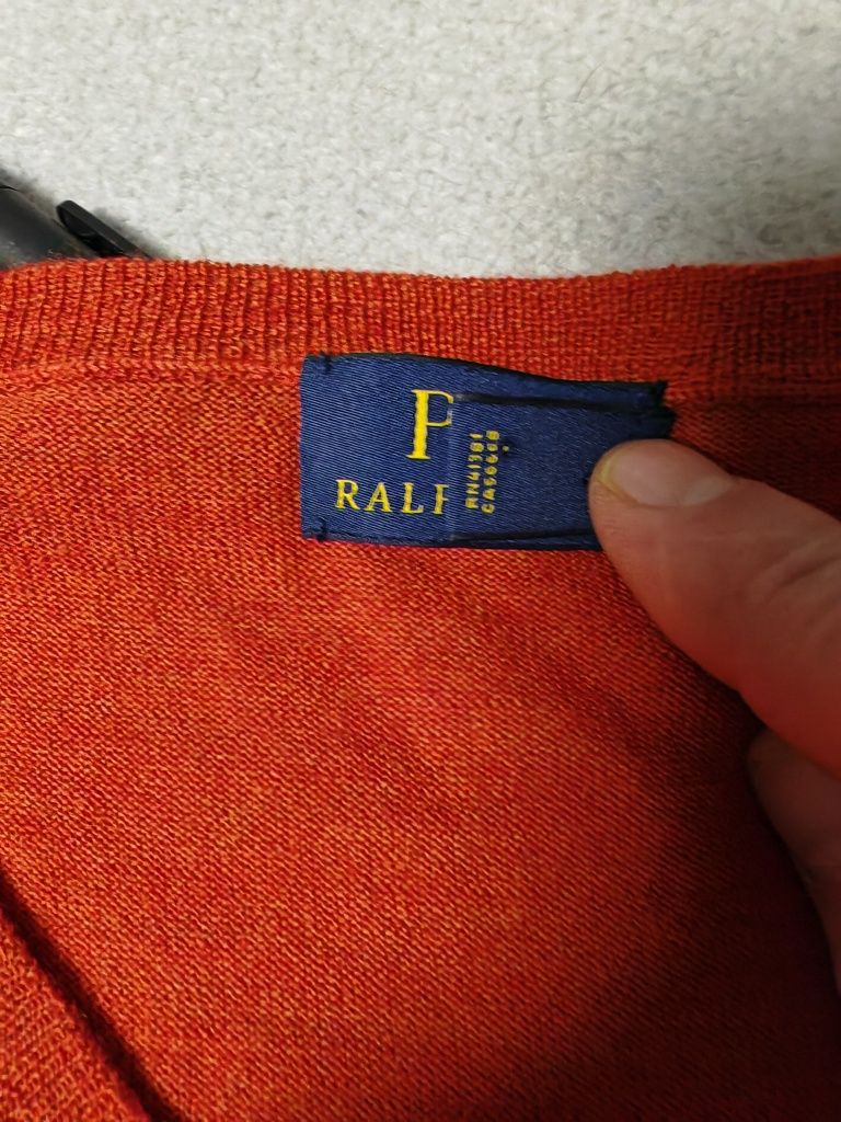 Super sweterek z wełny merino 100 % Polo Ralph Lauren rozm 3 XL nowy