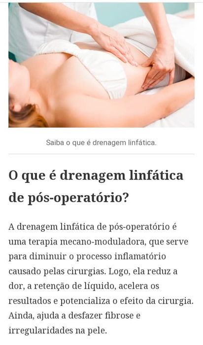 Drenagem linfatica e Massagens