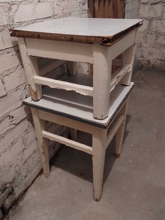 Stołki drewniane PRL do renowacji