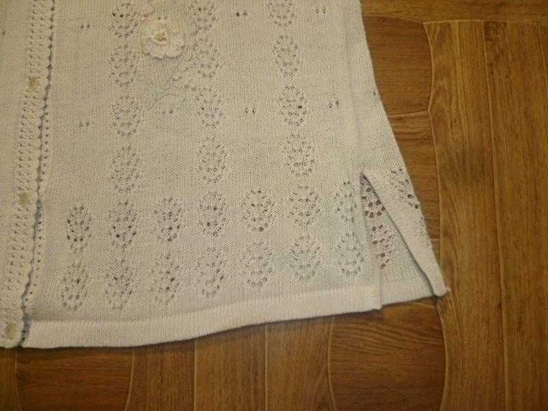Легкая кофта Rich Ledi XL\XXL на пуговицах ажурная с вышивкой молочная