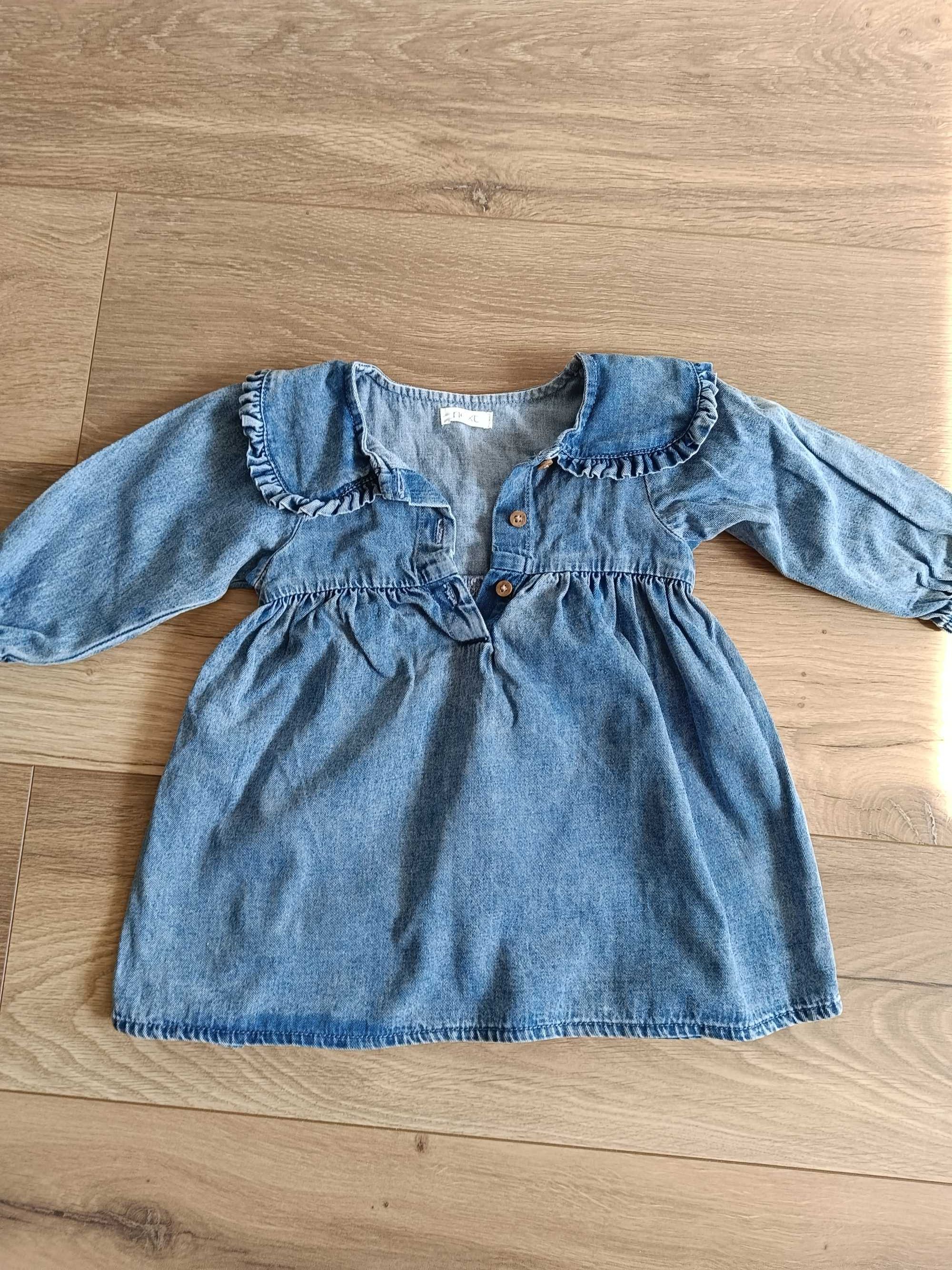 NEXT jeansowa sukienka dla dziewczynki 9-12 mcy