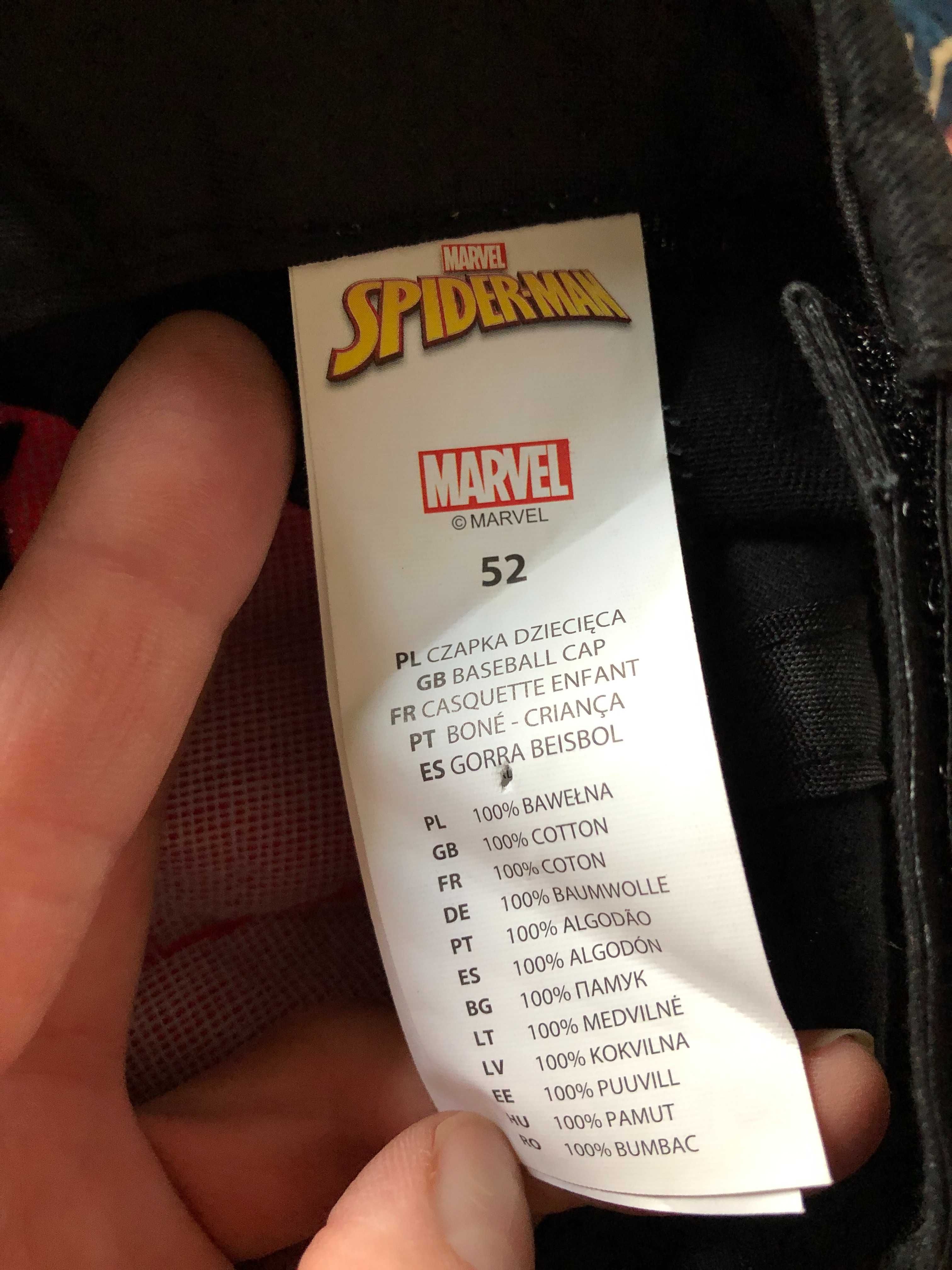 Czapka dziecięca Marvel Spiderman z daszkiem bawełna roz 52 jak nowa