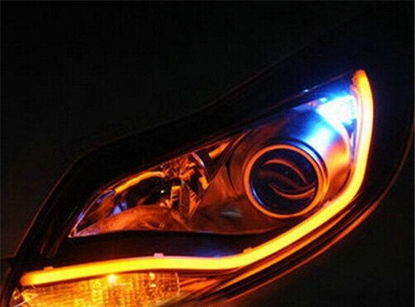 АКЦИЯ! Гибкие дневные ходовые огни ДХО с бегущим поворотом 30 45 60 см