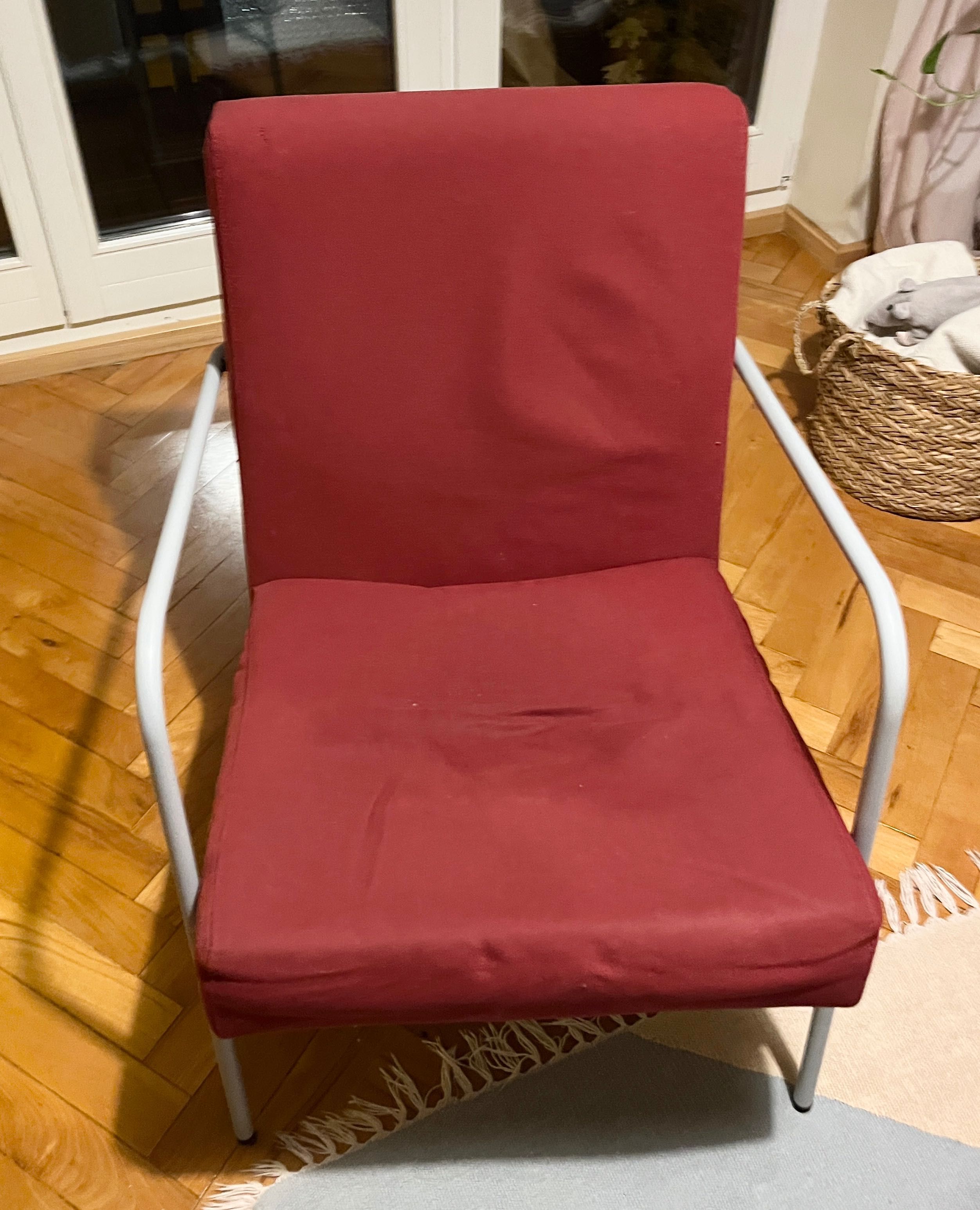 Fotel Ikea Orrsta PS1999 czerwony fotel