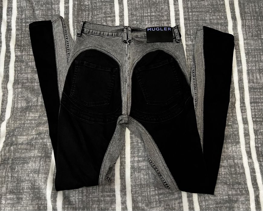 Mugler Structured Contrast Panel Jeans