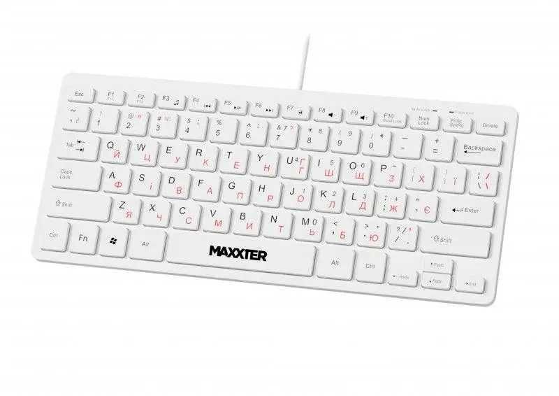 Клавіатура Maxxter KBM-C01W-UA, White, USB