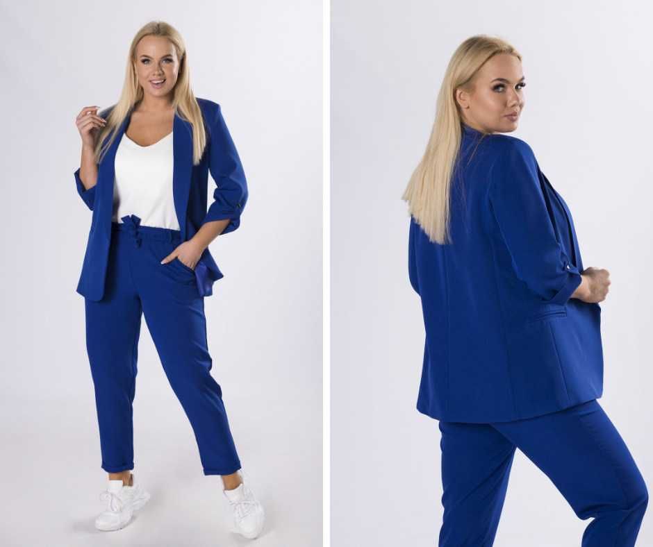 Garnitur damski ANET plus size (S-5XL) kolor chabrowy na zamówienie