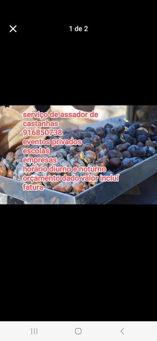 Assador de castanhas para eventos