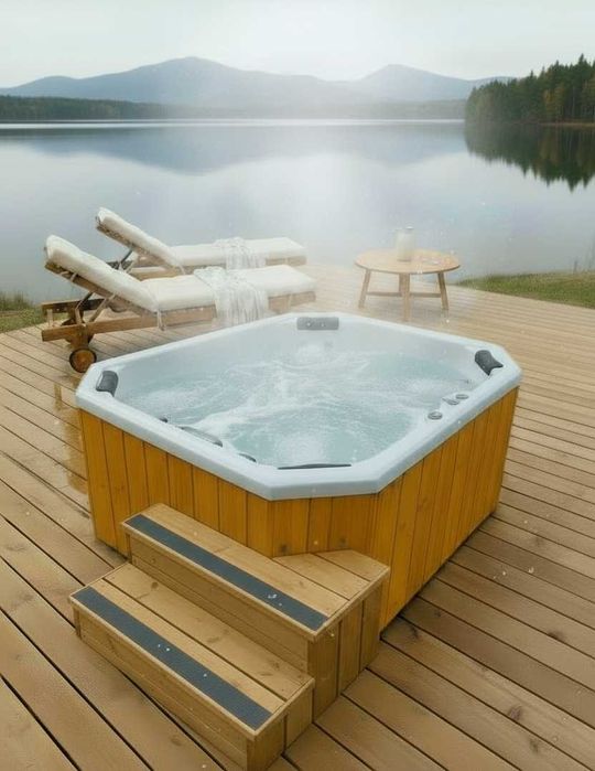 Jacuzzi całoroczne 5 os basen balia masaż pokrywa LED sauna transport