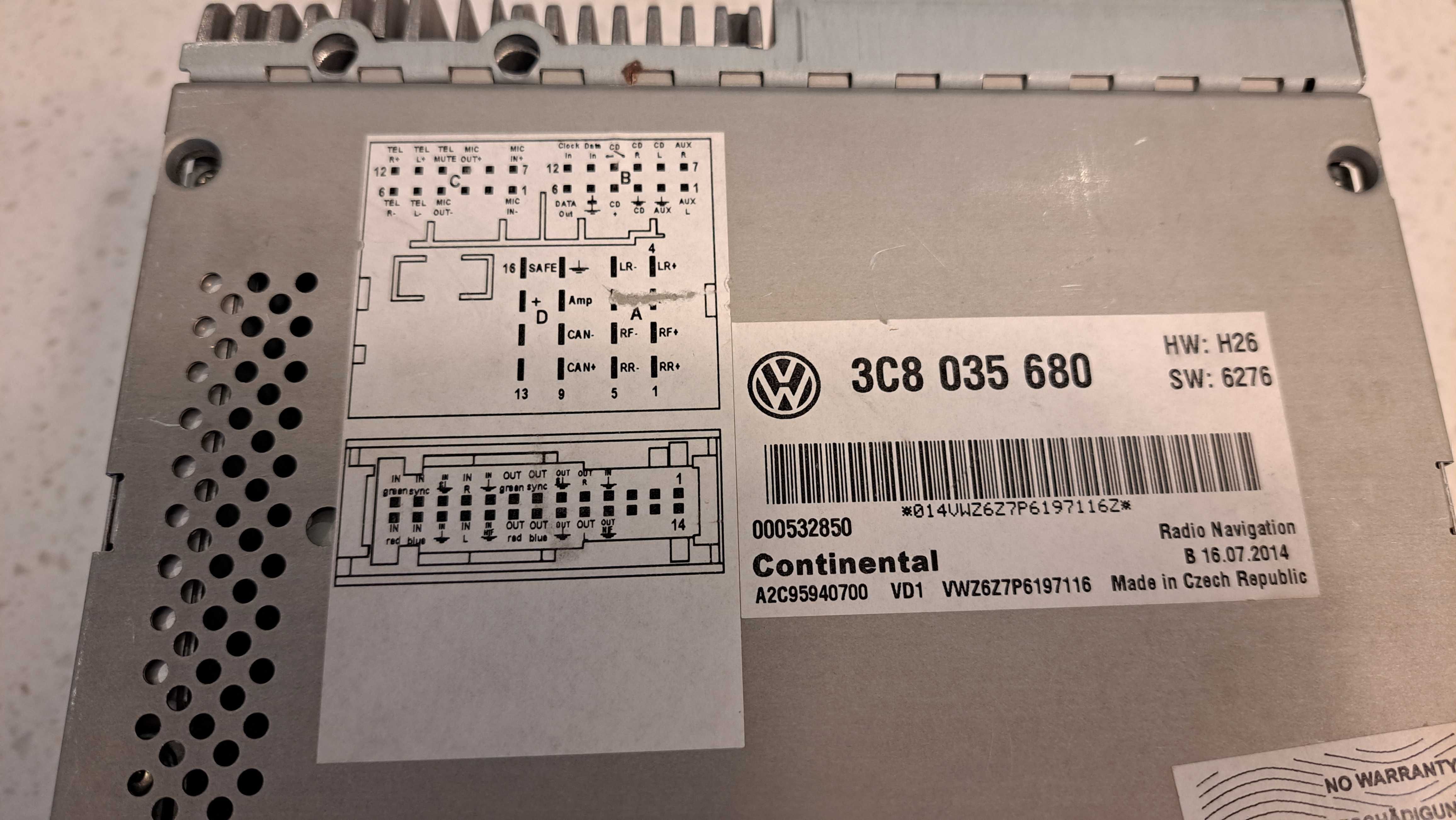 Radio z nawigacją RNS 510 do VW, Skoda, Seat z kodem