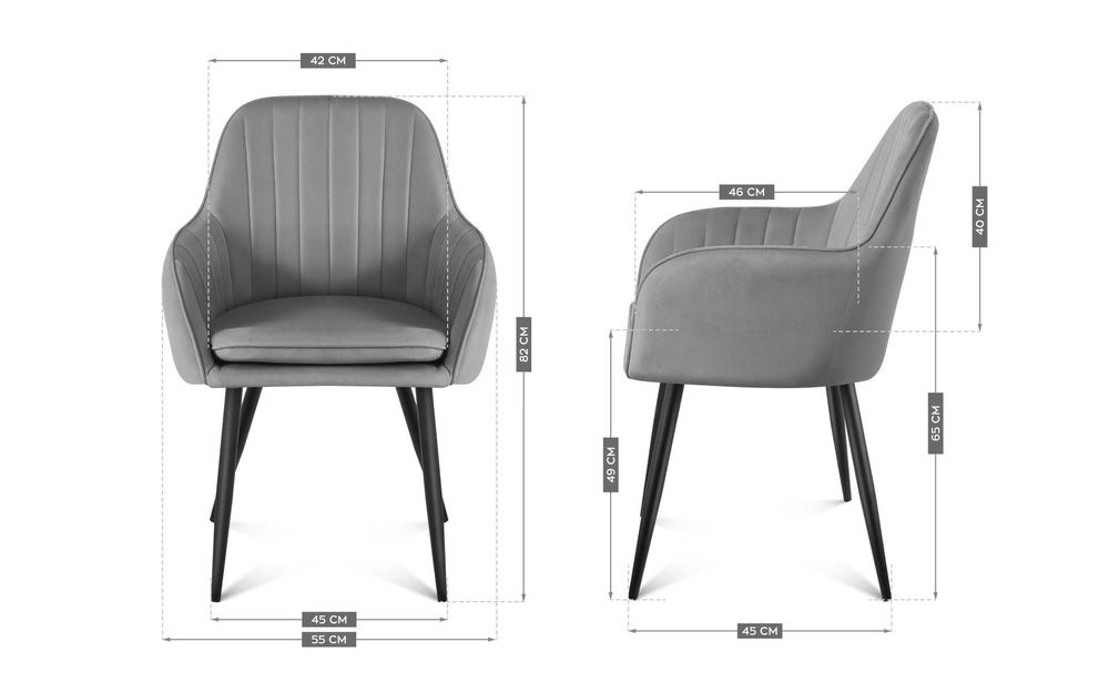 Krzesło welurowe Mark Adler Prince 6.0 Szare