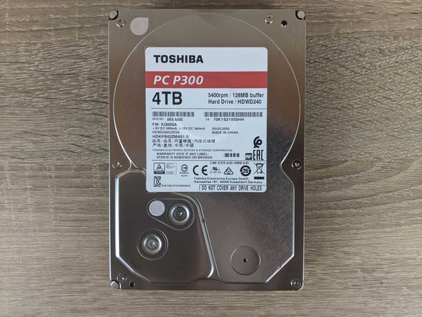 HDD 3.5” 4TB SATA Toshiba PC P300 (HDWD240UZSVA), нові, запаковані.