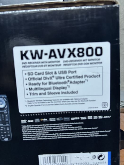 Auto radio 2din JVC KW-AVX800 basculante DVD com comando