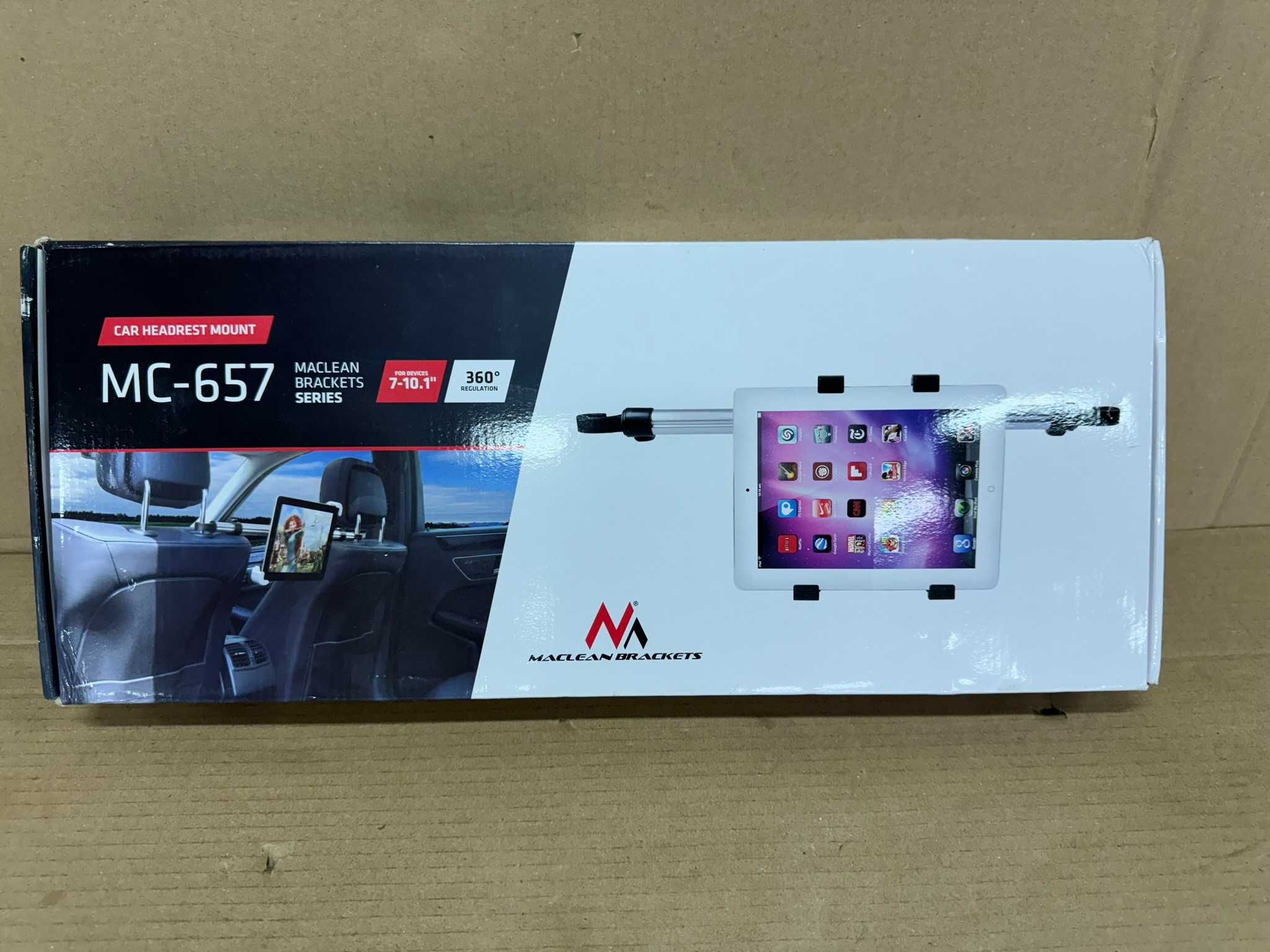 Uchwyt  samochodowy na dwa zagłówki tablet wakacje Maclean czarny
