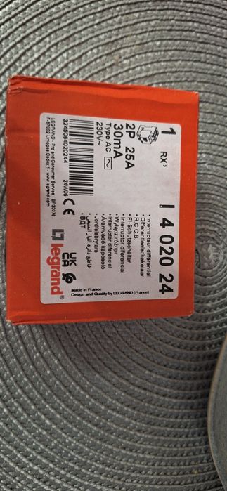 Wyłącznik różnicowoprądowy RX3 2P 25A 30MA TYP AC 402024