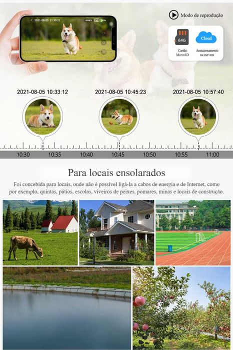 Câmara‼️WiFi‼️ Solar ‼️Tuya‼️FullHD‼️IP66‼️ Bateria Recarregável