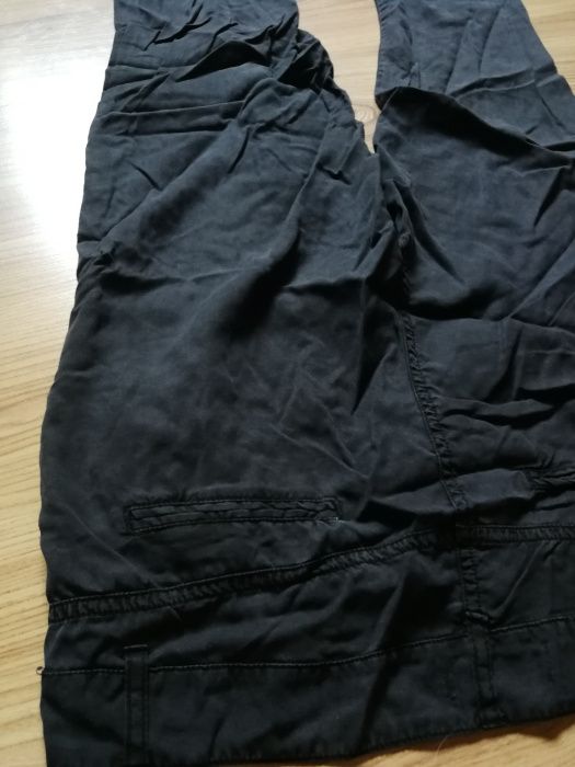 Stradivarius 36 spodnie chinosy mankiety tailoring marchewki grafit