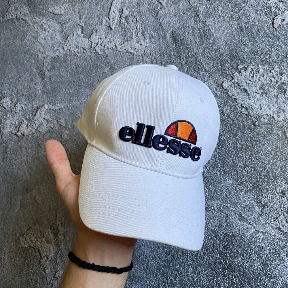 Оригінальна чоловіча кепка від ellesse білосніжного кольору, skate,rap
