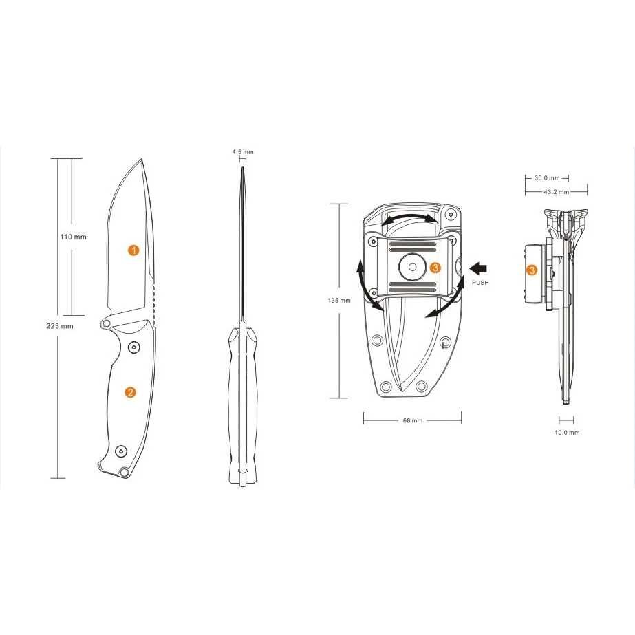 Nóż survivalowy bushcraftowy Ruike Jager F118 oliwkowo zielony