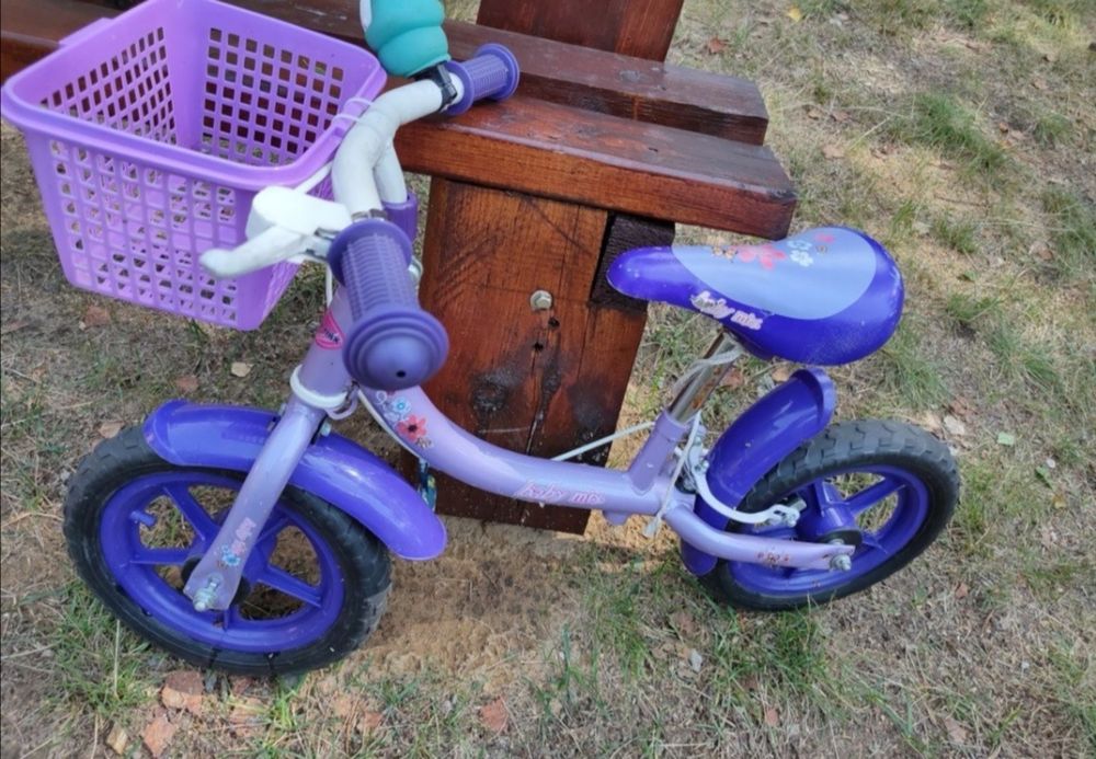Rower, rowerek dziecięcy biegowy Baby mix, hamulec, dzwonek, koszyczek
