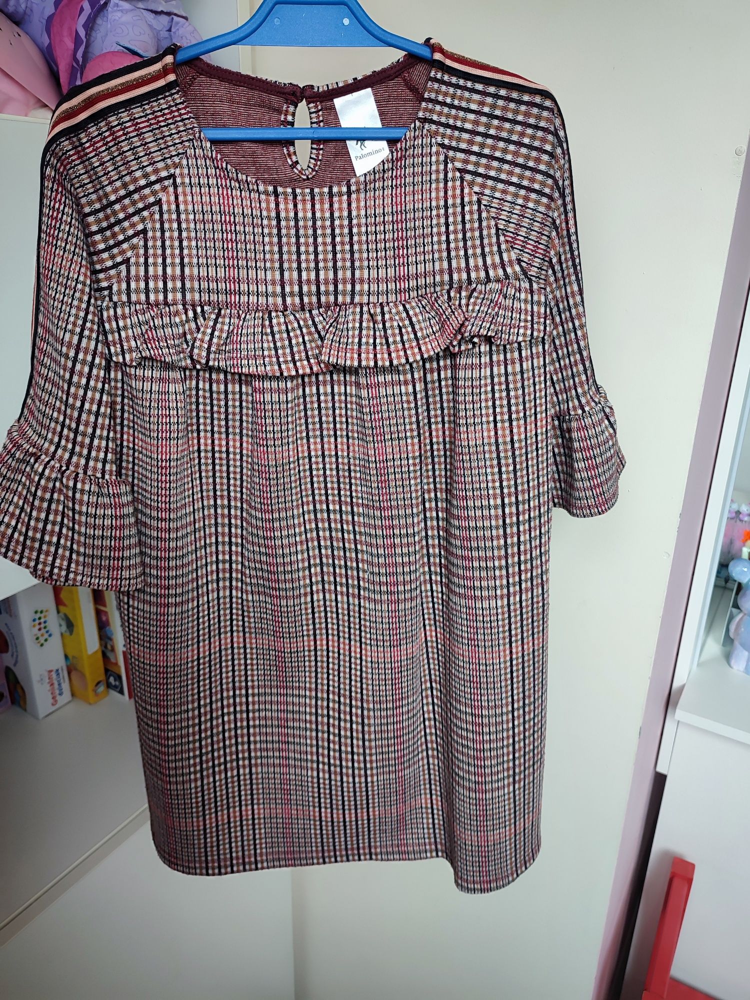 Sukienka letnia wizytowa polomino c&a 128 pepitka kratka